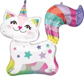 Amscan Folieballon Supershape Caticorn Junior 78 X 28 Cm Wit