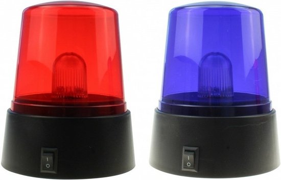 2x Zwaailampen met rood en blauw LED licht - Zwaailichten - Politie zwaailampen