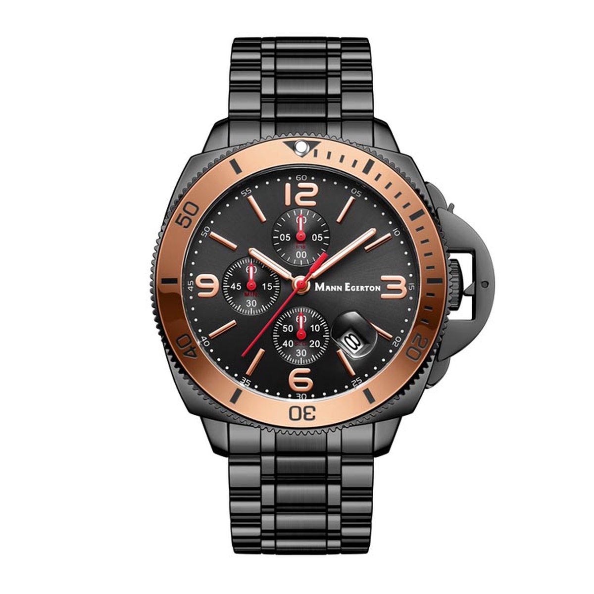 Mann Egerton Limited Edition Hand Assembled Time Guarder Black - Zwart herenhorloge