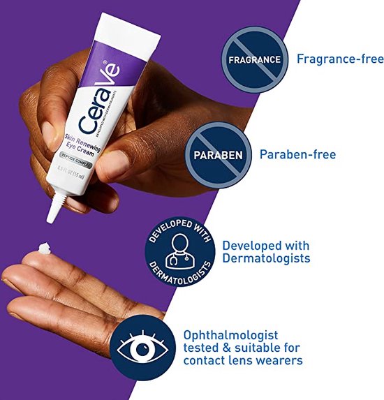 CeraVe Eye Cream for Wrinkles - Under Eye Cream - Oogcrème - wallen en donkere kringen - 15 ml - CeraVe
