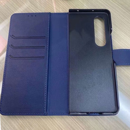 Samsung Galaxy Z Fold 4 Zwart - Portemonnee Wallet Case Pasjeshouder - boek Telefoonhoesje Kunstleer - Book case