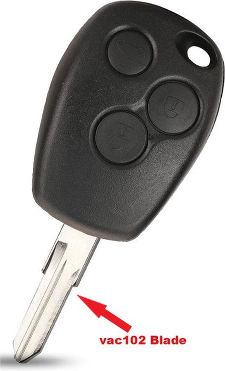 PHONILLICO Sleutel voor Renault Clio Kangoo modus Twingo Wind | 3 toetsen | afstandsbediening autosleutel