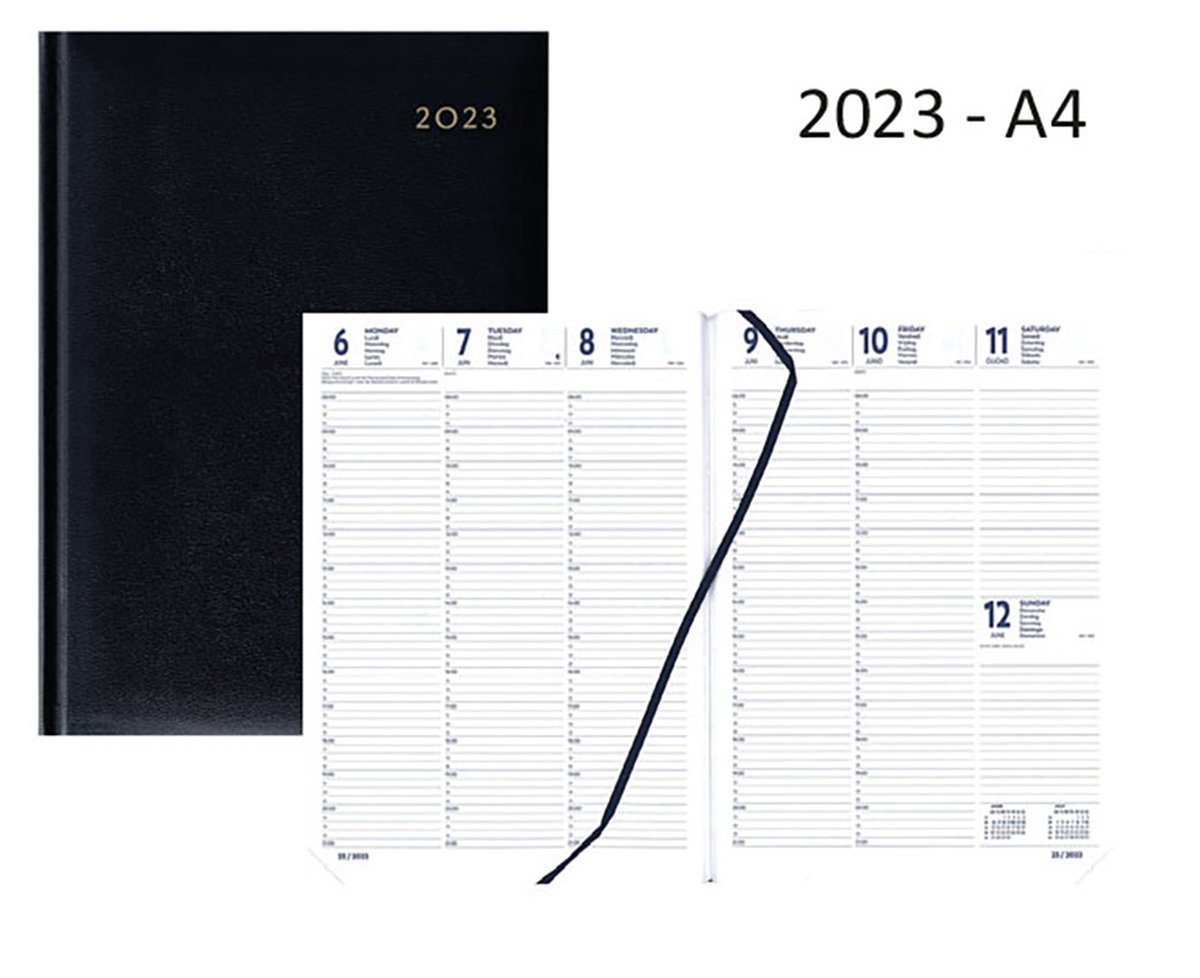 MGPcards - Bureau-agenda 2023 - Grote cijfers - A4 - Jaaragenda - 7d/2p - Zwart