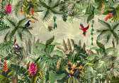 Fotobehangkoning - Fotobehang - Jungle Behang - Welcome to the Jungle - Botanisch - Planten - Exotisch -  152,5 x 104 cm - Vliesbehang