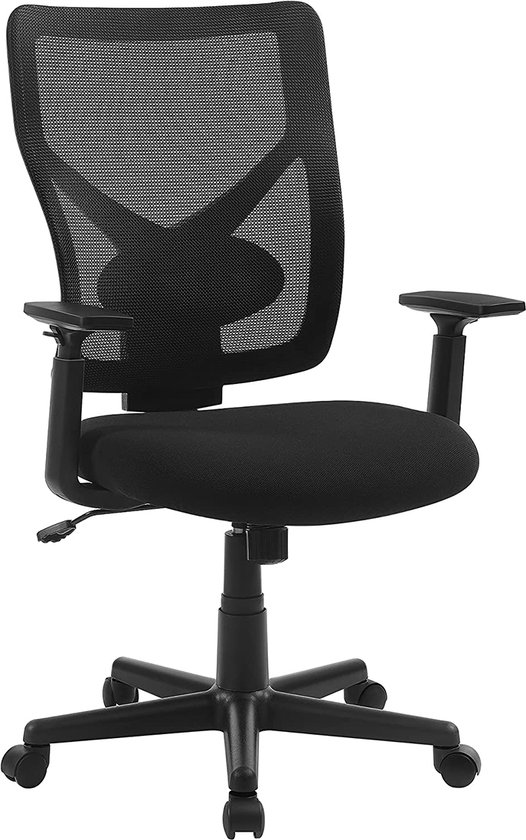 Signature Home Comfo Ergonomische bureaustoel - Mesh draaistoel met kantelmechanisme - bureaustoel - gewatteerde zitting - verstelbare rugleuning en armleuningen, -laadvermogen 120 kg - zwart