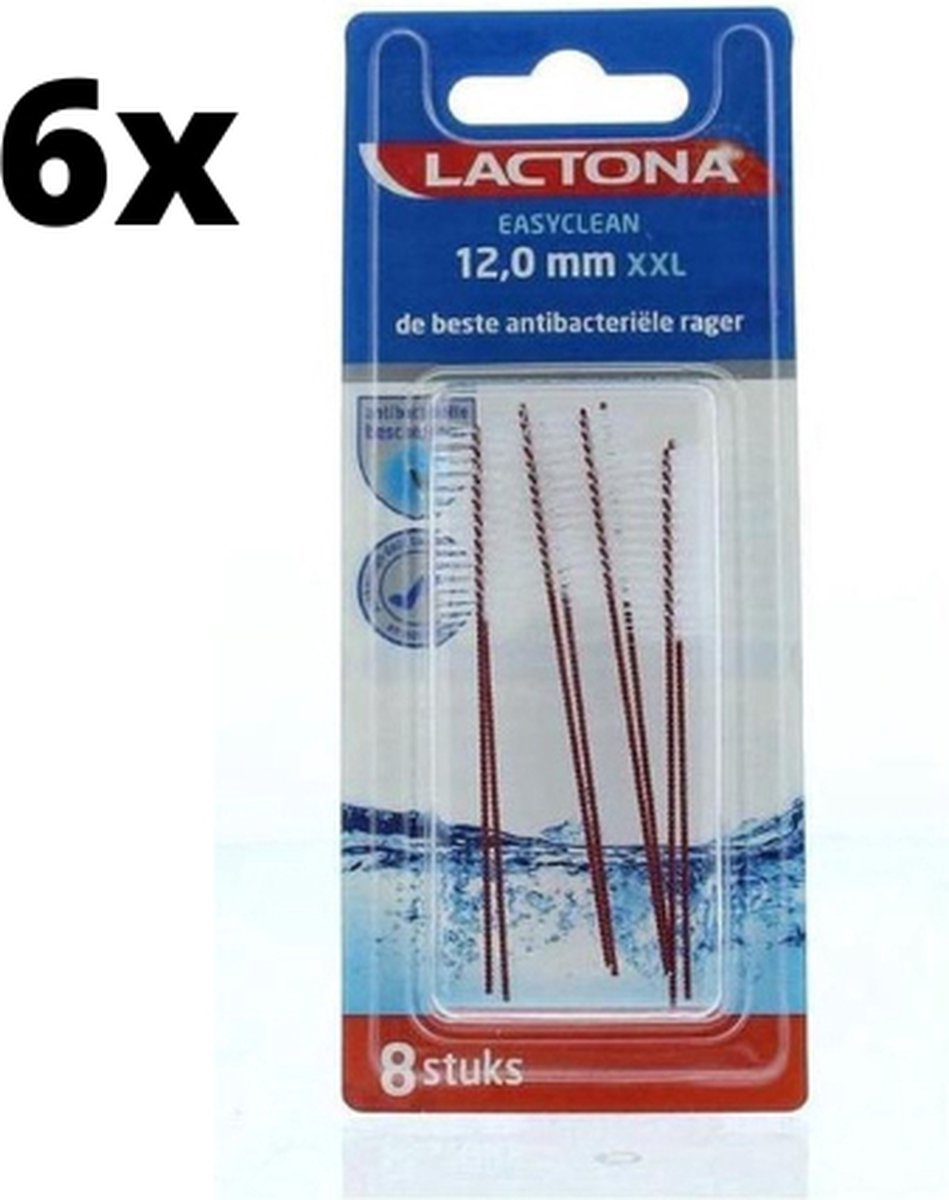 Goedkoopste Lactona Ragers EasyClean XXL 12.0mm Donkerrood - 6 x 8 stuks - Voordeelverpakking