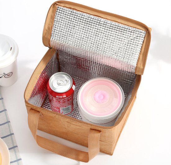 Sac à lunch réutilisable avec fermeture éclair - « Tambour » à lunch durable en papier