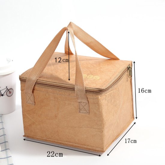 Sac à lunch réutilisable avec fermeture éclair - « Tambour » à lunch durable en papier