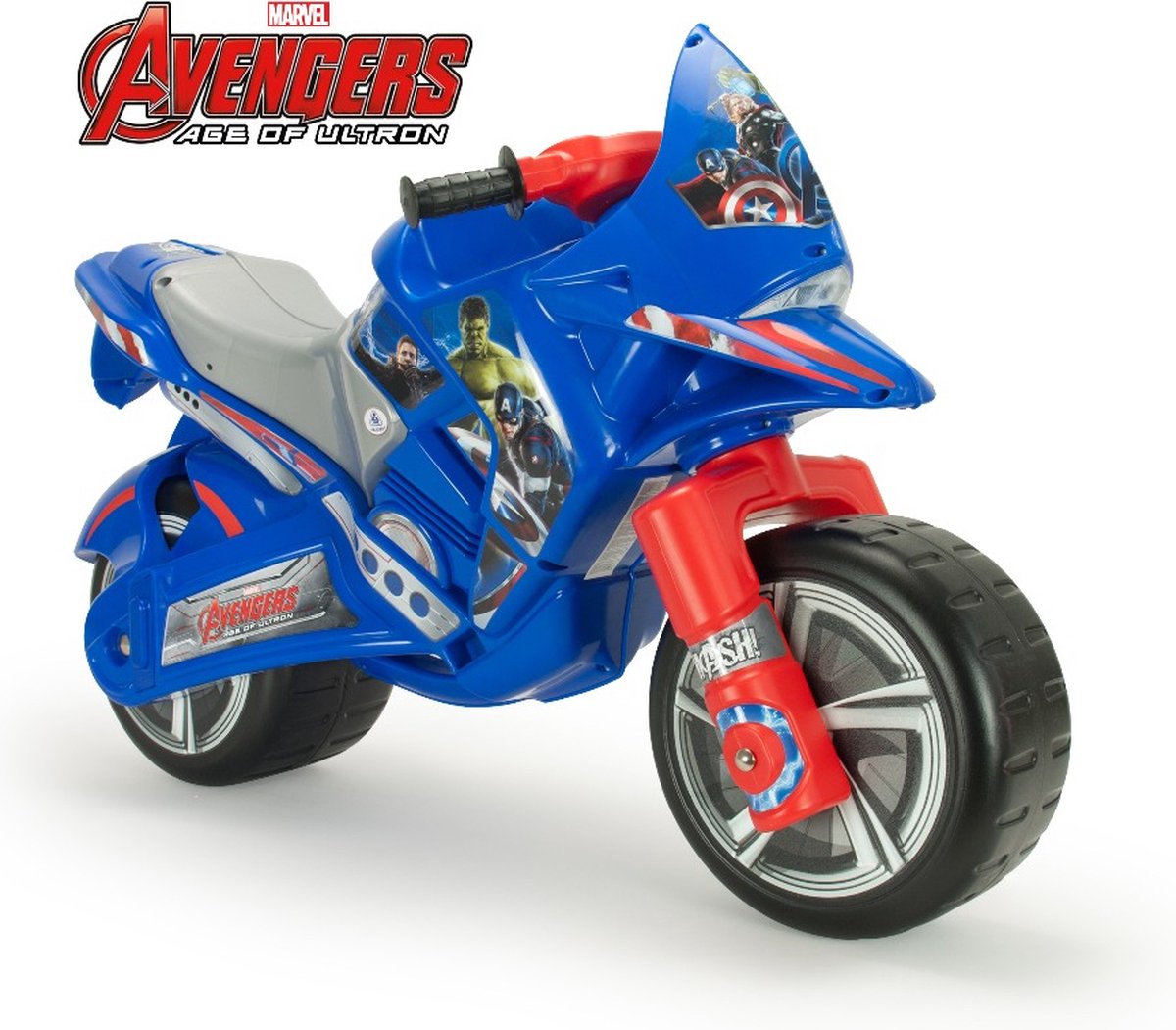 INJUSA Winner Spidey Loopmotor - Voor Kinderen 4-7 Jaar, Brede Wielen En Draaggreep - Blauw/Rood Niet-Elektrisch