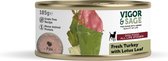 Vigor & Sage Hondenvoer Vers-in-Blik Kalkoen - Lotus Leaf - 12 x 185 gr - Voordeelverpakking