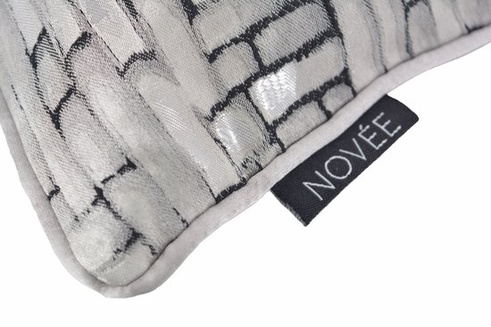 Housse de coussin d' Art argenté | Jacquard/Polyester | 45 x 45 cm | Argent