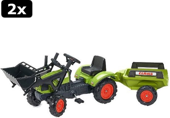 FALK Tractor Claas Met Aanhanger - Duurzaam Speelgoed Vanaf 12 Maanden