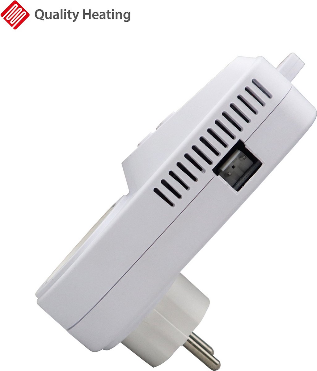 Wifi stopcontact plug-in thermostaat met losse sensor QH-42 Google Home & Amazon Alexa Compatible thumbnail 4