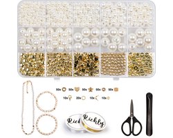 RICHLY® Parels Kralen set - inclusief E-BOOK - sieraden armbandjes maken meisjes & dames