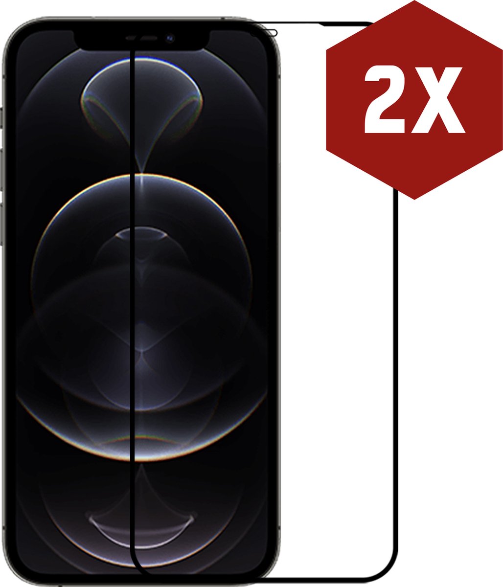 Screenprotector geschikt voor iPhone 12 Pro - Full cover - 2-pack - Kratoshield