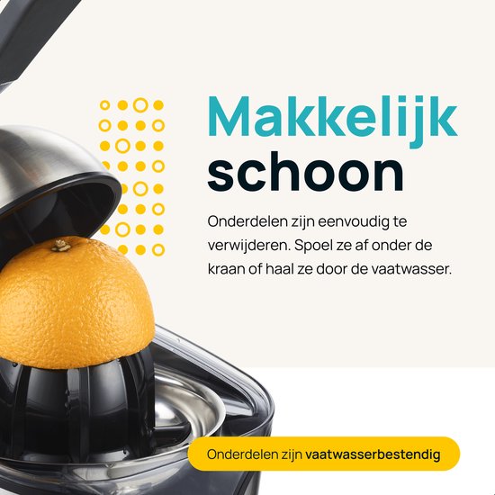 Safecourt Kitchen Elektrische Citruspers - Krachtige Pers Voor Verse Citrussap Zwart