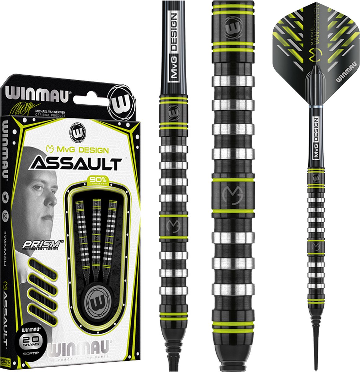 2025 Winmau MVG Aspire 80% Tungsten Darts – Michael Van Gerwen Soft Tip 20g