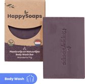 HappySoaps Body Wash Bar - Wonderful Fig - Fris, Zowel & Kruidig - 100% Plasticvrij, Vegan & Diervriendelijk - 100gr