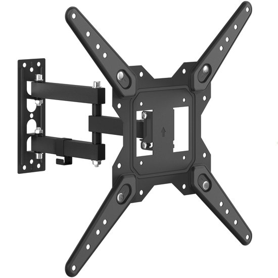 ACROPAQ Muurbeugel TV – Voor 23 tot 55 inch – Draaibare & kantelbare tv beugel met VESA-compatibiliteit – Zwart – Muurbeugels voor tv