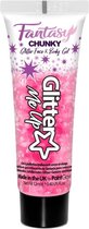 Paintglow Fantasy Chunky Glitter - Gezicht & body gel - Festival glitters - Face jewels - Make up - Flamingo Fiesta roze - 12ml