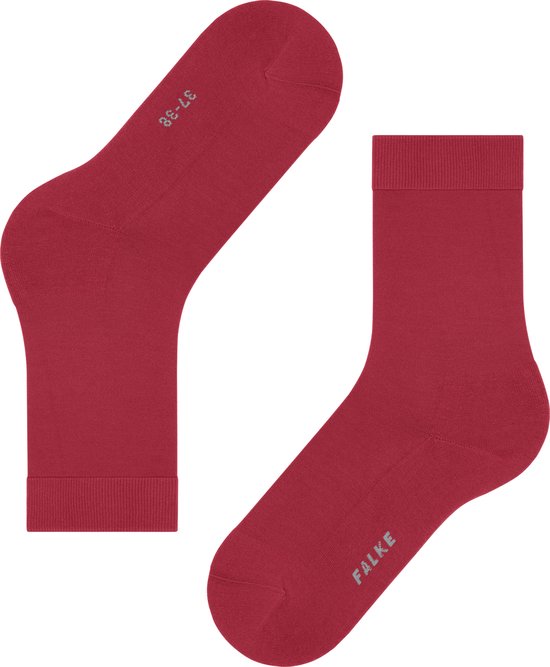 FALKE ClimaWool Renforcé Sans Motif Respirant Chaud Sec Écologique Élégant Durable Lyocell Laine Vierge Rouge Femmes Chaussettes - Taille 37-38