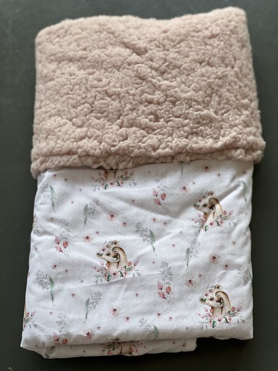 baby deken kinderwagen deken wieg deken oud roze fluffy welpje 60 x 90 cm