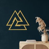 Décoration murale | valknut | Métal - Art mural | Décoration murale | Salle de séjour | Decor extérieur |d'or| 75x65cm