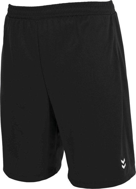 Zwarte Hummel sportbroek met elastische tailleband, trekkoord en logo op linkerpijp.