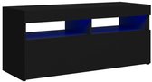 Meuble TV avec éclairage LED 90x35x40 cm noir