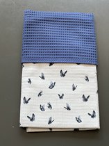 baby deken kinderwagen deken wieg deken koningsblauw blauwe vlinder 60 x 90 cm