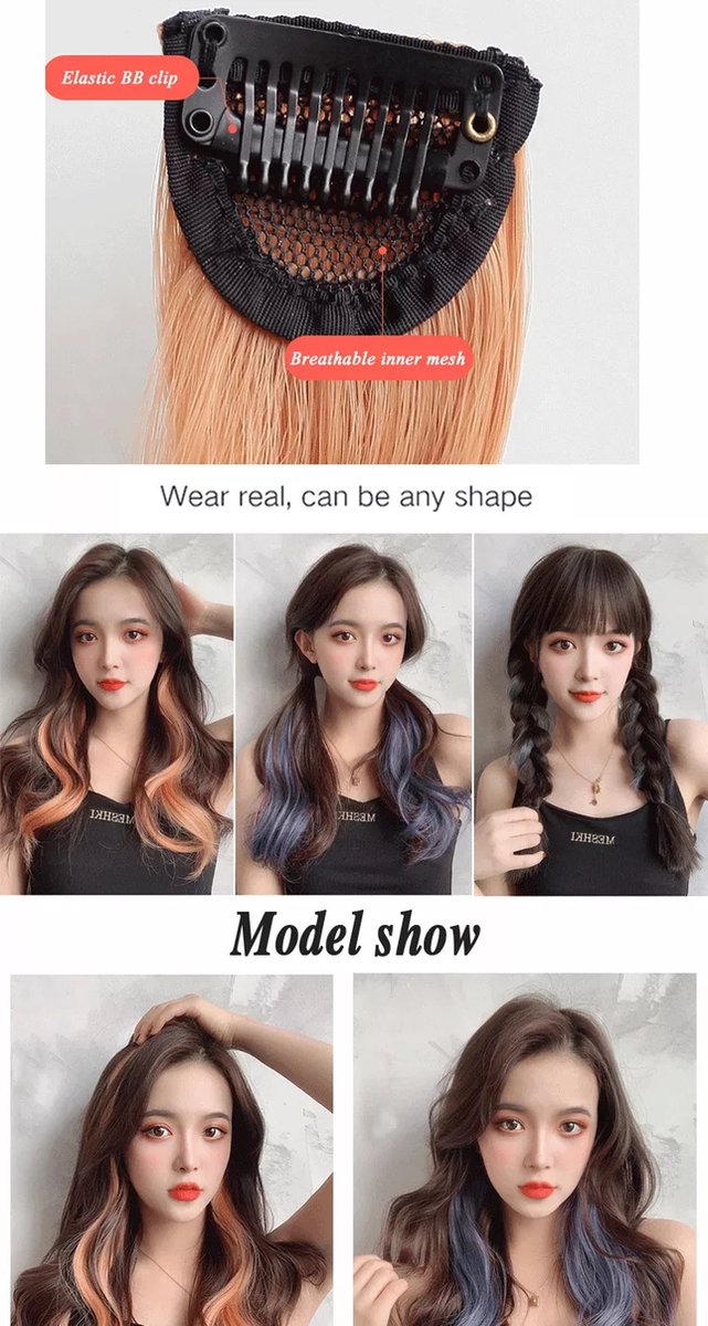 Prachtig gekleurde haarverlenging- Gekleurde haarverlenging- Lang en Zacht-Veilig en Onmerkbaar-Geef een vonk aan je look|clover/ R 69