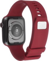 Bandje geschikt voor Apple Watch 42/44MM - Maat L - Sportband - Polsband - Dun - Horlogebandje - Siliconen - Solide kleur - Rood