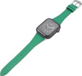 Bandje geschikt voor Apple Watch 38/40MM - Maat L - Sportband - Horlogebandje - Polsband - Kunstleer - Groen