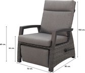 Verstelbare loungestoel met voetensteun - Darwin - antraciet