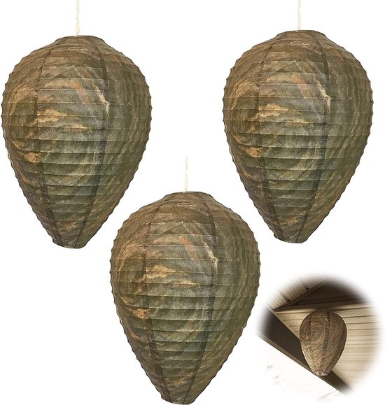 Faux Nids De Guêpes - Lot De 4, Dimensions 22x28 Cm - Répulsif Naturel Pour Jardin, Terrasse, Balcon - Écologique Et Durable - 14