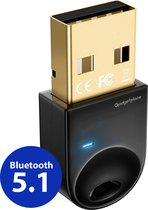 Bluetooth 5.1 Adapter voor PC - Bluetooth dongle - Bluetooth receiver - Windows 11/10/8.1/8/7/XP