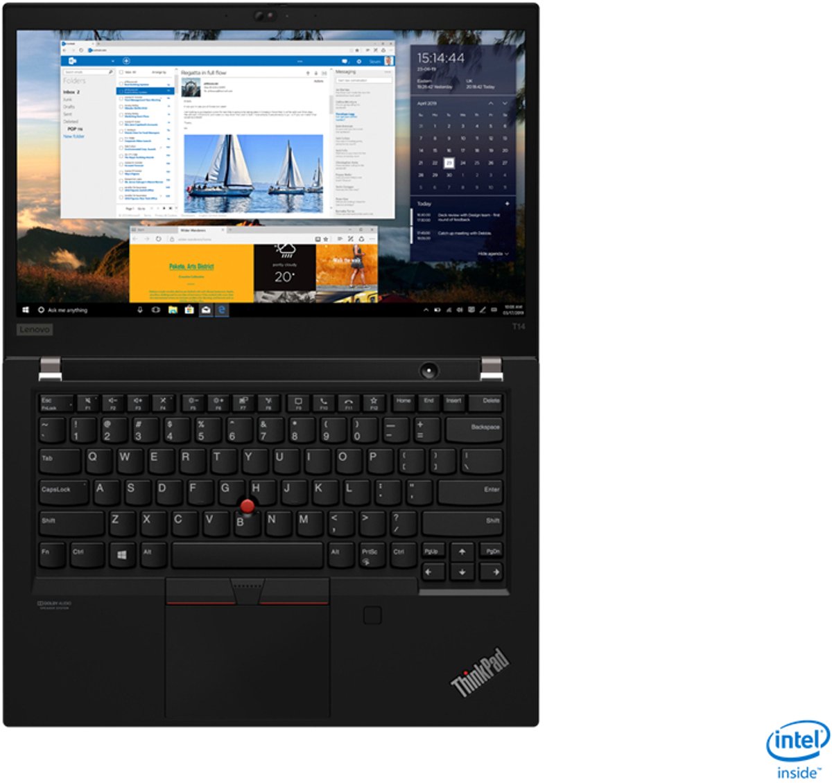 Lenovo ThinkPad T14 Gen 1 (Intel) Intel® Core™ i7 i7-10610U Laptop 35,6 cm (14") Touchscreen Full HD 16 GB DDR4-SDRAM 512 GB SSD Wi-Fi 6 (802.11ax) Windows 10 Pro Engels Zwart