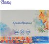 foto van Pcasso ® Aquarelpapier Katoen - A4  formaat - 30 Vellen - 300 gr/m2 - Aquarelblok - Tekenblok - Voor Aquarelverf -