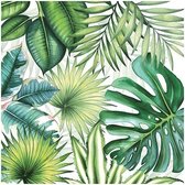 Ambiente tafel servetten tropische planten groen 20x stuks 33 x 33 cm 3-laags papier