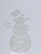 Kerst raamsjablonen sneeuwpop plaatjes 35 cm - Raamdecoratie Kerst - Sneeuwspray sjabloon