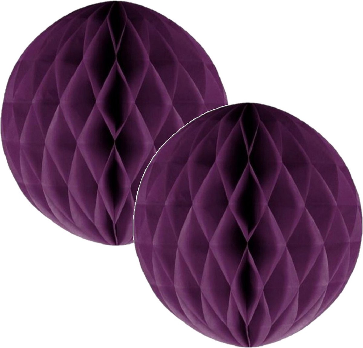 4x Papieren kerstballen aubergine paars 10 cm Kerstversiering - Kerstboomversiering - Kerstballen van papier