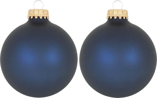 Foto: 16x midnight haze donkerblauwe glazen kerstballen mat 7 cm kerstboomversiering kerstversiering kerstdecoratie blauw