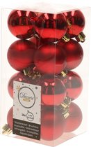 64x Kerst rode kunststof kerstballen 4 cm - Mat/glans - Onbreekbare plastic kerstballen - Kerstboomversiering kerst rood