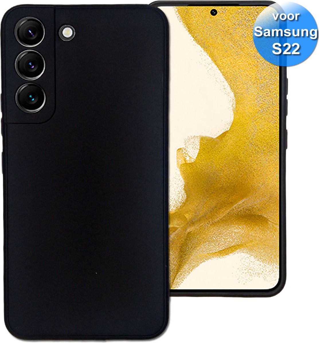 Telefoonhoesje geschikt voor de Samsung S22 - Siliconen Back Cover - Hoesje - Zwart