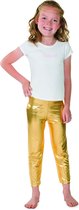 Wilbers - Glitter & Glamour Kostuum - Gouden Glitter Legging Disco Prinses Meisje - goud - Maat 104 - Carnavalskleding - Verkleedkleding