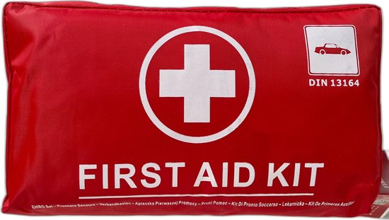 EHBO set- eerste hulp kit auto - First aid -wandhouder- 41 delig-waterafstotent-in de auto-outdoor-EHBO kit - Merkloos
