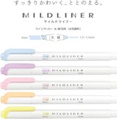 Zebra Mildliner Double Sided Highlighter - 2022 New Gentle Colors YC Set van 5 + GRATIS Zebra Two Sided Brush Pen