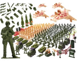 XXL Leger speelset 307 stuks incl tanks, auto's en geweren - Soldaten speelgoed - Soldaat set