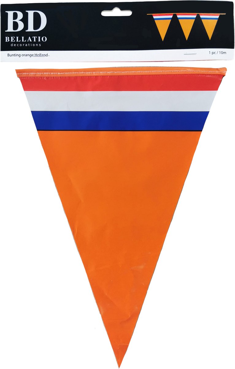 Bellatio Decorations Slinger oranje - 10x10 meter - Holland vlaggenlijn - Nederlandse vlag - Oranje versiering WK/ EK/ Koningsdag — afbeelding 4