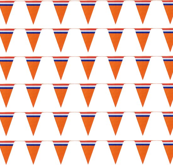 Bellatio Decorations - Oranje Holland vlaggenlijnen - 10 stuks - 10 m - versiering slinger WK/ EK/ Koningsdag